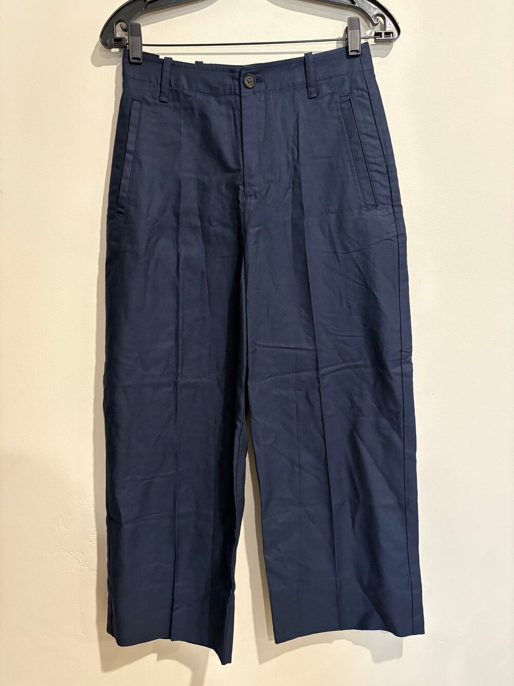 NWT Banana Republic High Rise Wide Leg Cropped Trouser  Pants Navy Womens 0